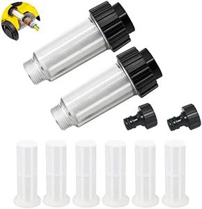 Wasserfilter Wohnmobil, Wasserfilter Gartenschlauch, 3/4 Zoll Wasser Vorfilter Gartenpumpe Set mit 6 Filtereinsatz + 2 Schnelladapter für Hochdruckreiniger Gartenbewässerung