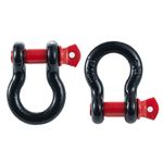 CCTVMTST 2 Pieces 1/2 inch D Ring Bow Shackle 2 Ton 4000 Lbs Rating Breaking Strength for Vehicle Recovery