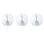 Cable Holder Clips, 3 PCS Cable Tidy Clips Management, Adhesive Silicone Desk Tidy Organizer, Cable Tidy Clips for Home, Office, Car, Wall and Desk (White)