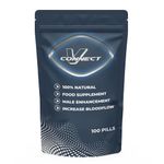 V Connect 100 Male Performance Enhancing 100% Herbal Natural Food Supplement | Fast Acting | Ginseng Maca | Energy and Stamina Support | Made in UK