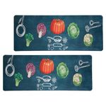 Kuber Industries Pack of 2 Kitchen Mats for floor | Floor Carpet | Carpet for Home | Runner for Kitchen | Anti-Skid | Kitchen Floor Runner | Carpet Rug for Entrance | Vegetables Print | Green