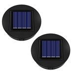 Solar Light Replacement Top 8cm for Outside Lanterns, 1.2V 600mAh, IP44 Replacement Solar Panels with Warm Light, LED Solar Replacement Top Unit for Outside Garden Lantern Solar Lamp, 2PCS