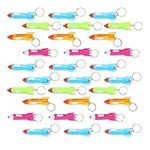 TOYANDONA Mini Flashlight Keychain, 30pcs Rocket Keychain Flashlight Key Ring for Kids Outer Space Party Favors Birthday Goodie Bag Fillers Prizes (Random Color)