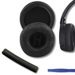 Crysendo Compatible with for J-BL C300SI, T250SI, T450, T460BT, T600, 520BT Headphone | Replacement Headband + Cushion Pads Protein Leather & Memory Foam (Black)