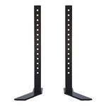 SAFWE® TVBS 4055 Universal Tabletop TV Stand Base Replacement for Most 32 to 55 inch LCD LED TV’s,Height Adjustable Flat Feet,Suitable for Soundbar,Hold up to 50 Kg (Materiel : Steel/Color : Black)