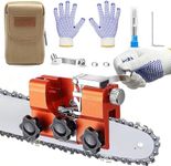 Hyceker 2025 Upgraded Chainsaw Sharpener with Tungsten Carbide Burr File, Hand-Cranked Chainsaw Sharpening Jig Kit, Chain Saw Sharpener Tool, Chainsaw Chain Sharpener (Orange)