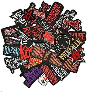 NINENINE 25Pcs Mixed Patches Lot Band Rock Patches Iron On Stripes for Clothing Embroidery Badges Clothes Stickers Jacket Applique Punk Music