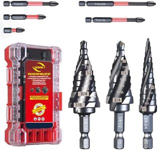 Unibit M35 Step Drill Bits Set with Magnetic Phillips Screwdriver 1/8-7/8 Inch-8 PCS Titanium Coated HSS 4-Flute Bits, Works on Steel, Metal, Aluminum, Plastic & Wood, with Storage Box