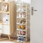 Kuber Industries Portable 7 Layers Shoe Storage Organizer| Easy To Installation Detachable | Footwear Organiser|Door-Entrance Living-Room Balcony Decor| 2882 | White