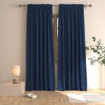 Blackout Curtains Navy Blue 100 inches Long Bedroom Room Darkening Window Curtain Panels Living Room Divider Patio Doorway Sliding Glass Door Rod Pocket Thermal Insulated Drapes 2 Pieces 52"x100"