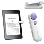 HOTATION RF Remote Control Page Turner for Kindle iPad iPhone Android-Phone/Tablets Reading eBook Novels Comics, Camera Remote Shutter Selfie Controller, Built-in Flashlight, White+Violet