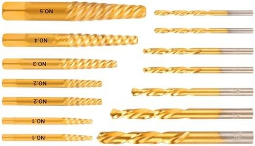 KAKILFOB Screw Extractor Set, 14PCS Left-Hand Drill Bit Set, Stripped Screw Extractor Set, Easy Out Bolt Extractor Kit for Removing Damaged Screws, Broken Bolts, Studs