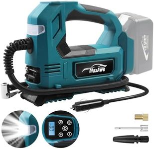 MaxAwe Cordless Air Compressor with Car Cable and 3 Nozzles, Portable Electrical Tyre Pump for Makita 18V, Wireless Tire Inflator for Cars Motors Bicycles Balls (NO Battery)