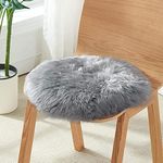 SXYHKJ Faux Sheepskin Rugs, Soft Fluffy Faux Chair Cover Hairy Washable Carpet Non Slip Mats for Chair Bed Sofa Floor with Extra Long Wool (45 x 45 cm, gray)