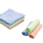 4Pcs Bamboo Face Cloth, Soft Flannel Face Cloth, 25 * 25CM Reusable Soft Bamboo Wash Cloths for Babies, Flannels Wash Cloth Face Towels for Adults Kids Sports Beatuty