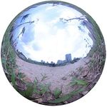 Folytiy Durable Stainless Steel Gazing Ball, Hollow Ball Mirror Globe Polished Shiny Sphere for Home Garden (15.7 Inch)