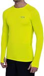 TCA Men's Stamina Long Sleeve Lightweight Running Top - Lime Punch, X-Large