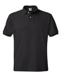 Hanes Men's EcoSmart ComfortSoft Blended Jersey Sport Polo Shirts 2-Pack, Black/Deep Forest, XX-Large