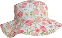 TeddyT's Women's Wide Brim Floral Tulip Design Summer Sun Hat (M/L (57cm))