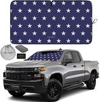 Autoamerics 1-Piece Windshield Sun Shade American Stars Flag USA Patriotic Design - Foldable Car Front Window Sunshade for Sedans SUV Truck - Blocks Max UV Rays and Keeps Your Vehicle Cool - Large