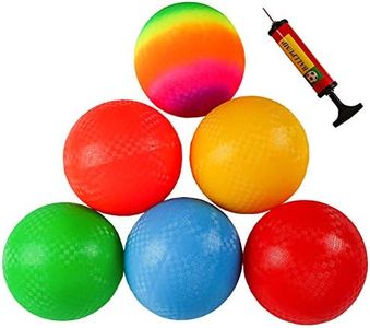 Ogrmar 6PCS 8.5 Inch Playground Balls Dodgeballs with 1 Hand Pump for Kids and Adults Dodge Ball, Kickball, Handball, Camps, Picnic and Schoolyard Games