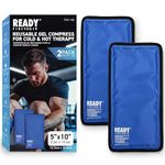 READY FIRST AID Reusable Gel Cold & Hot Packs for Back, Knee, Shoulder, Ankle, Arm, Leg, Hip Injuries – Decrease Swelling, Bruising, Inflammation (5" x 10" (2 Pack))