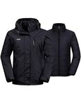 Wantdo Women's Ski Jacket 3 in 1 Winter Jacket Womens Coat Snow Coat Wind Block Anorak Black M