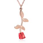 shajwo Rose Flower Urn Necklace Cremation Jewelry for Ashes for Women Girls Urn Keepsake Pendant Human Pet Memorial Locket Holder,Rose Gold+Red