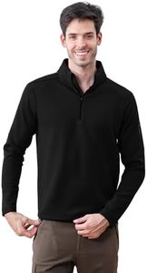 INVICTUSY Men's Long Sleeve Running Shirts 1/4 Zip Pullover Mens Moisture Wicking Quick Dry Athletic Workout Shirts Gym Golf D Black