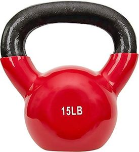 Sunny Health & Fitness NO. 066-15 Vinyl Coated Kettle Bell, 15Lbs