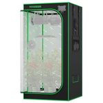 VIVOSUN P276 32"×32"×63" PRO Grow Tent, with Thick 1 inch Poles, Strengthened High Reflective Mylar Oxford Fabric & Extra Hanging Bars for Hydroponics Indoor Plant for AeroLight A150, No High CFM Kit