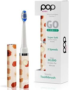 Pop Sonic Electric Toothbrush (Giraffe) - Travel Toothbrushes w/AAA Battery | Kids Electric Toothbrushes with 2 Speed & 15,000-30,000 Strokes/Minute, Dupont Nylon Bristles