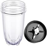 2-piece 16oz Cup and Cross Blade, Blender Replacement Parts Compatible with Magic Bullet 250w Blenders (Model MB1001 Series)