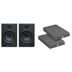 PreSonus Eris E4.5, 4.5 Inch, 2-way, High-Definition Multimedia Studio Monitors (Pair) & Adam Hall PAD ECO Series SPADECO1 Monitor Isolation Pad