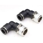 CEKER 1/2 Inch Push To Connect Elbow Fittings 1/2 OD Tubing to 3/8 NPT Male Thread 90 Degree Air Line Fittings Quick Release Tube Fittings Pneumatic fitting 5Pack