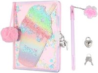 Roannie Cute Milktea Cup Diary Notebook Sets for Girl Women, Easy Takeaway Jounal Shinny Laser Cover