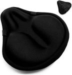 Bike Seat Cushion, Wide Gel Exercise Bike Seat Cover for Women Men Comfort, Fits Spin, Stationary and Cruiser Bikes, Indoor Outdoor Cycling, Water&Dust Resistant Cover Included