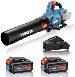 SENIX 2X2 40 Volt Max* Handheld Cordless Leaf Blower, Up to 700 CFM and 145 MPH, Variable Speeds, Cruise Control, Includes Battery and Charger (BLAX2-M2)