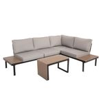 DANIEL JAMES Housewares 4 Seater Corner Garden Furniture Set – 5 pcs Modular Corner Sofa & Table Set for Outdoor, Patio & Decking – Grey