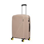 EUME Wanderer Trolley Bags for Travel Medium Size, Travel Bags for Luggage Trolley, Champagne Gold, 65 cms | Polypropylene (PP) 8 SilentRun Wheels Suitcase |