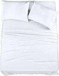 Sofrito by Comfi Cotton Bedsheet 100% Cotton King Size (100"x108") Plain Solid White with 2 Pillow Covers (17"x27") - 400 TC Percale Finish Cotton Fabric