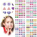 Augsun 240 Piece Sticker Earrings 3D Gems Sticker Girls Sticker Earrings Self-Adhesive Glitter Craft Crystal Stickers