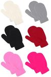 Pesaat Cartoon Baby Girl Knit Mittens Stretch Toddler Gloves For Kid Boys Fall Early Winter (Mitten 6-Pack Pink Combination, 1-3T)