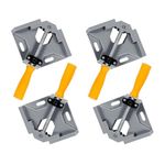 4 Pcs Right Angle Clamp, 90 Degree Corner Clamp, Photo Framing Tool, Single Handle Aluminium Alloy Corner Clamp for Woodwork, Woodworking Clamp, for Carpenter DIY Welding Woodworking Engineering