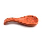 GGICO Ceramic Spoon Rest/Holder, Large Size Cooking Utensil Rest for Counter Stove Top for Spoons, Ladles, Tong, Modern Kitchen Decor and Accessories (Orange)