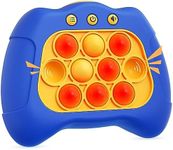 Light Up Bubble Pop Fidget Toy, Electronic Quick Push Game Console, Birthday Gifts for 6 7 8 9 10-12 Year Boys and Girls Pop Up Stress Toy, Concentration Fast Speed Puzzle Game for Family Party - Blue