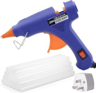 Hot Glue Gun, Fyvadio Hot Melt Gun with 42 Glue Sticks, Mini Glue Gun Kit for Kids DIY, School Craft Projects, Quick Home Repairs and More (20W, Included 1x 3Pin Adapter)