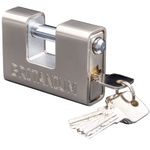 Britanium® BRP/84 [Armoured] High Security Container Padlock - [Heavy Duty] - [Anti Drill Cylinder] - Also Ideal Motorbike, Shed & Garage Lock (5 Keys) Silver