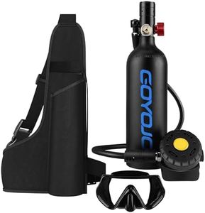 GOYOJO 1L Mini Scuba Tank with Mask – DOT Certified Portable Diving Air Tank, 3000 PSI Max Pressure, 10-15 Minute Underwater Breathing for Snorkeling & Scuba Diving (Black)