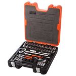 Bahco S800 Socket Set, 1/4" and 1/2" Drive, 77 Pieces